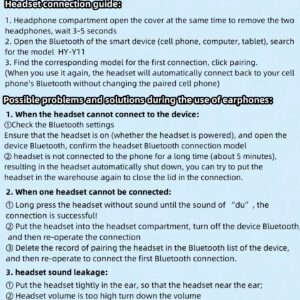 HYUNDAI Écouteurs Bluetooth Hyundai HY-Y11, casque stéréo semi-intra-auriculaire avec écran tactile intelligent, appels haute définition, double mode de réduction du bruit, faible latence, musique, affaires, course à pied, écouteurs Bluetooth intelligents multifonctions
