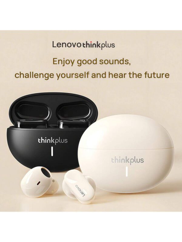 Lenovo Casque Bluetooth Pro Esports LP19, Bluetooth 5.3 Commutation instantanée entre 4 appareils, Latence ultra-faible de 40 ms, Résistant à la transpiration IPX4, Gestes tactiles personnalisables, Charge rapide Type-C, Blanc – Image 9