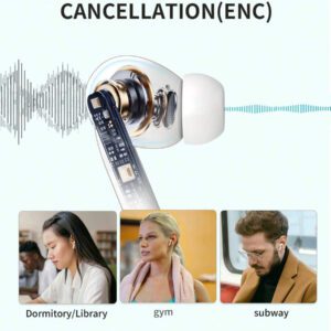 Écouteurs sans fil, design intra-auriculaire, réduction du bruit, qualité audio stéréo Hi-Fi, sans latence, capteur tactile, adapté aux sports, compatible avec Android/iOS et autres smartphones