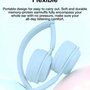 Casque d'écoute sans fil supra-auriculaire, sans fil et filaire, modes TF multiples, ajustement confortable avec microphone, casque stéréo HiFi pliable et léger, graves profonds pour la maison, le bureau, le téléphone portable et l'ordinateur