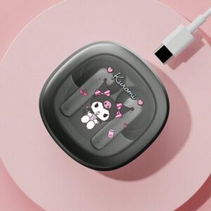 Sanrio Écouteurs Bluetooth SAANRIO KUROMI BL51, intra-auriculaires, son stéréo surround HIFI de haute qualité, microphone HD 5,3, réduction intelligente du bruit, musique et jeux, faible latence, longue durée de vie de la batterie, port confortable avec réduction passive du bruit, écouteurs sans fil