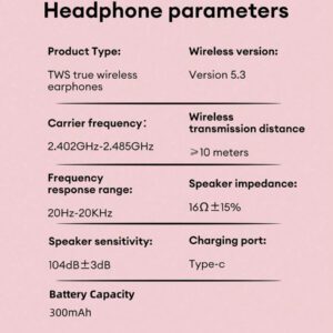 Sanrio Écouteurs Bluetooth SAANRIO KUROMI BL51, intra-auriculaires, son stéréo surround HIFI de haute qualité, microphone HD 5,3, réduction intelligente du bruit, musique et jeux, faible latence, longue durée de vie de la batterie, port confortable avec réduction passive du bruit, écouteurs sans fil