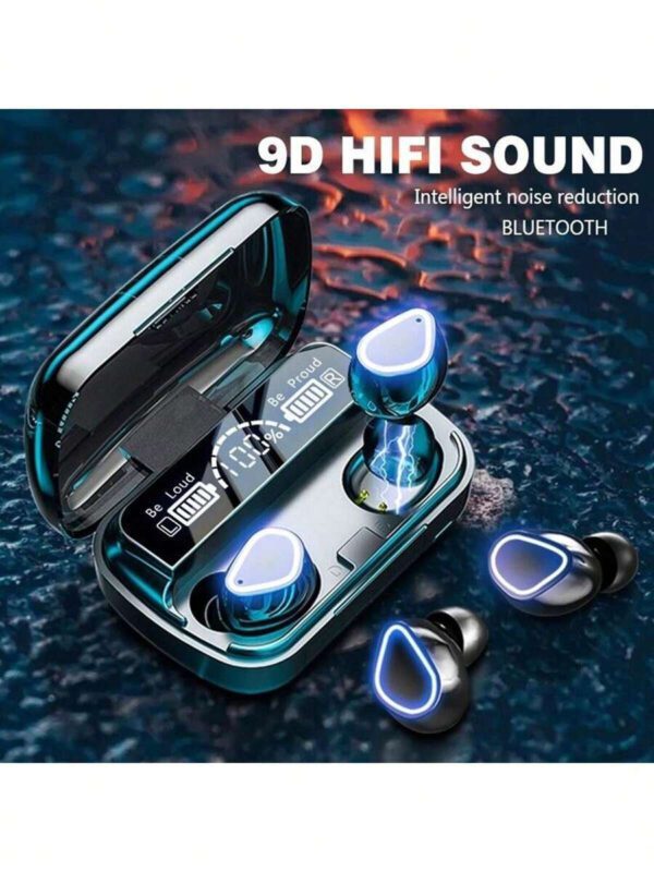 Écouteurs Bluetooth M10 mains-libres avec affichage LED, écouteurs Bluetooth stéréo haute fidélité, écouteurs sans fil étanches, casque de jeu Bluetooth sans fil, écouteurs stéréo de sport avec réduction de bruit et microphone – Image 2