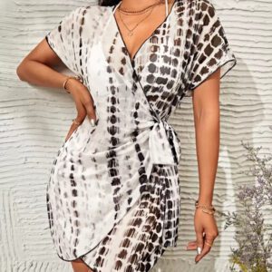 SHEIN Swim Kimono tie dye Croisé À Nœud
