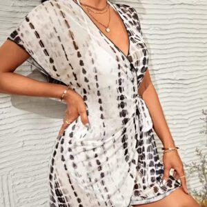 SHEIN Swim Kimono tie dye Croisé À Nœud