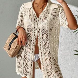 SHEIN Swim Kimono Ajouré À Bouton