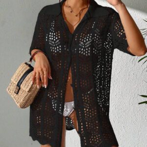 SHEIN Swim Kimono Ajouré À Bouton