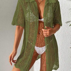 SHEIN Swim Kimono Ajouré À Bouton