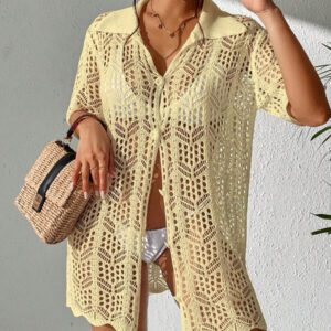 SHEIN Swim Kimono Ajouré À Bouton