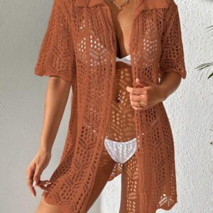 SHEIN Swim Kimono Ajouré À Bouton