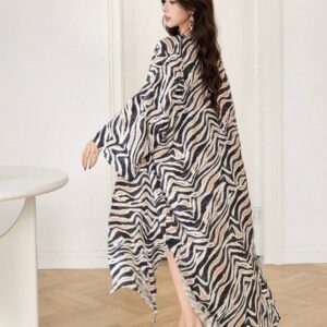 DAZY Kimono à imprimé géométrique ouvert à l'avant, tenues d'été pour femme à la plage