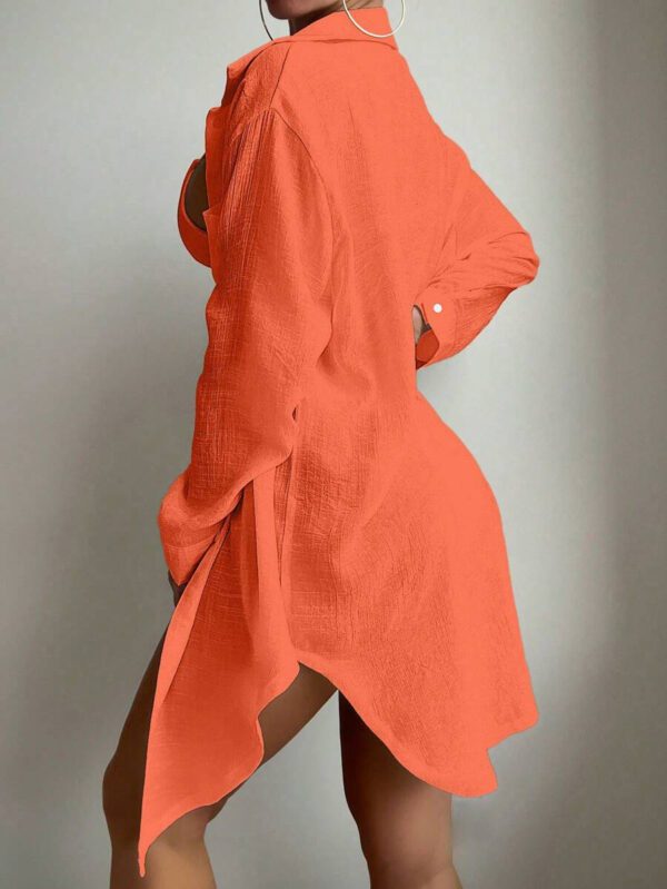 SHEIN Swim Basics Cardigan Kimono À Épaules Tombantes Couleur Unie – Image 30