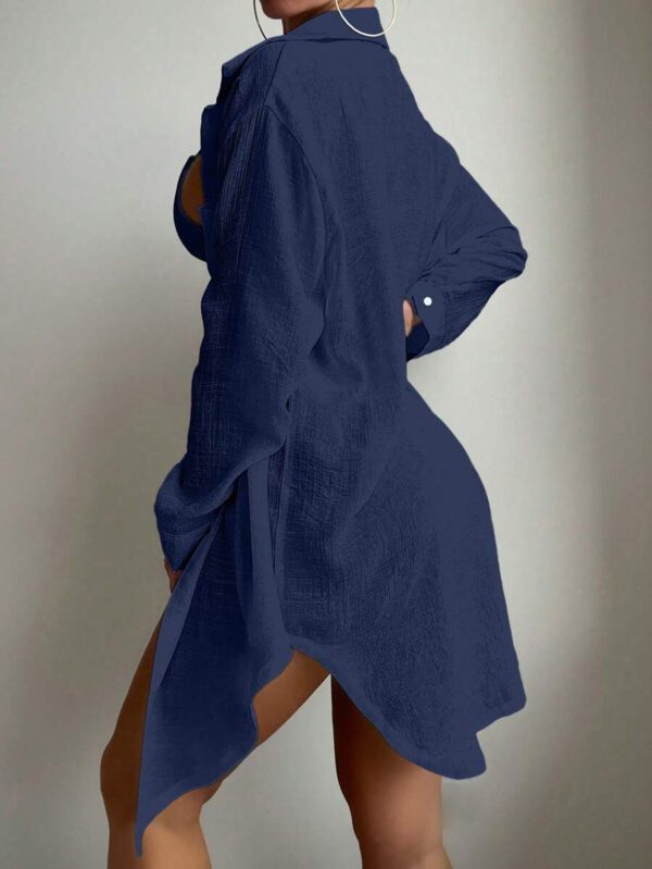 SHEIN Swim Basics Cardigan Kimono À Épaules Tombantes Couleur Unie – Image 45