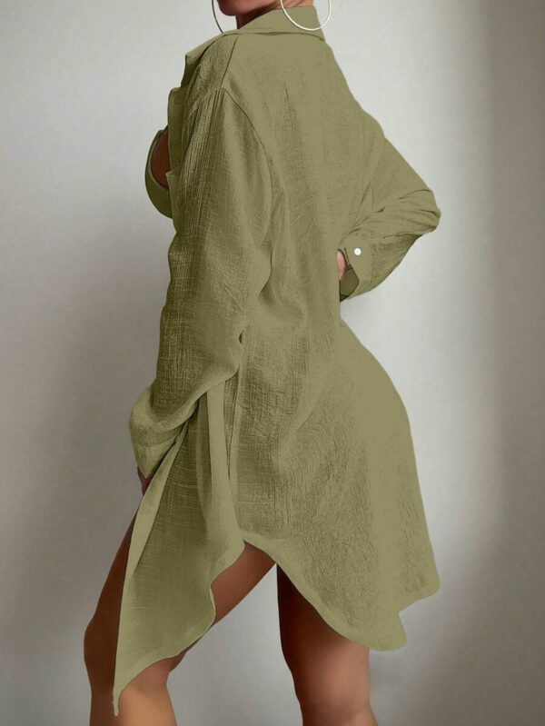 SHEIN Swim Basics Cardigan Kimono À Épaules Tombantes Couleur Unie – Image 60