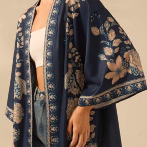 CAJUNI Pareo femme imprimé fleuri tropical style boho, coupe ample et décontractée