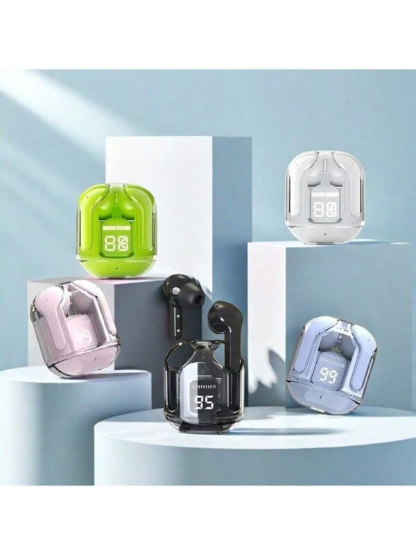 Écouteurs Bluetooth sans fil originaux T2 avec affichage numérique LED, casque antibruit HIFI stéréo transparent pour téléphones – Image 2