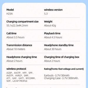 HP Écouteurs sans fil HP avec qualité sonore premium, jumelage automatique 5.3, jusqu'à 30h d'autonomie, légers avec microphone, compatibles Android, casque et haut-parleur de jeu avec microphone, cadeau pour les fêtes, cadeau de la Saint-Valentin