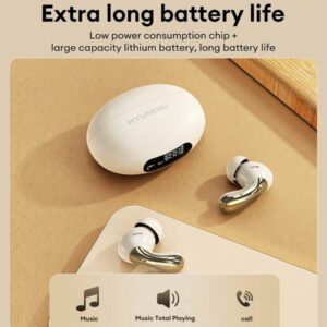 HYUNDAI Écouteurs Bluetooth HYUNDAI HY-Y01, conception intra-auriculaire, qualité audio HD surround, microphone sensible pour appels vocaux, affichage de l'alimentation LED, musique, sports, jeux, faible latence, veille ultra-longue, écouteurs sans fil confortables