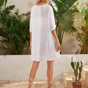 SHEIN VCAY Kimono d'été à l'ourlet asymétrique à l'avant ouvert