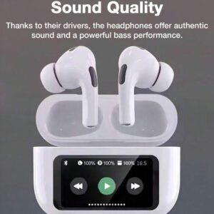 GENAI Écouteurs sans fil véritables, étui intelligent amélioré, écouteurs antibruit actifs et réduction du bruit avec appels HD, étanche, son premium immersif pour iOS Android écouteurs de musique, sports, entraînement