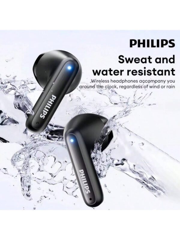 PHILIPS Casque stéréo sans fil Philips TAT1199 original avec Bluetooth V5.4, casque de jeu ultra-basse latence, écouteurs de sport imperméables, nouveau – Image 3