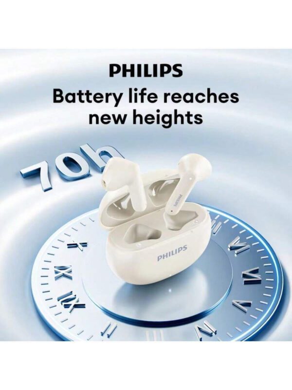 PHILIPS Casque stéréo sans fil Philips TAT1199 original avec Bluetooth V5.4, casque de jeu ultra-basse latence, écouteurs de sport imperméables, nouveau – Image 5