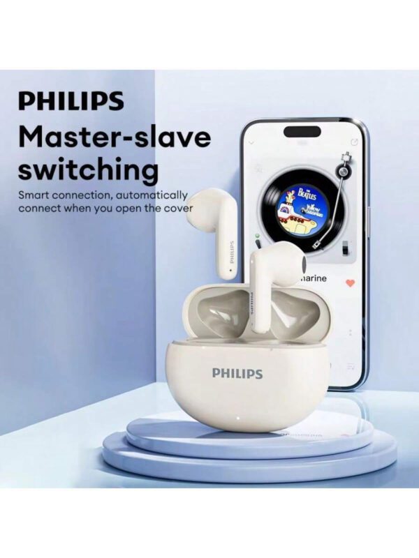 PHILIPS Casque stéréo sans fil Philips TAT1199 original avec Bluetooth V5.4, casque de jeu ultra-basse latence, écouteurs de sport imperméables, nouveau – Image 6