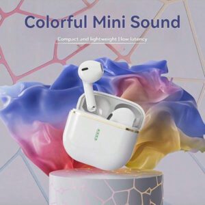 Écouteurs sans fil design, partiellement insérés dans l'oreille, avec contrôle tactile intelligent, appairage automatique et fonctions d'assistant vocal. Audio haute performance, idéal pour les sports et les activités de plein air, confortable, appairage instantané, compatible avec Samsung et