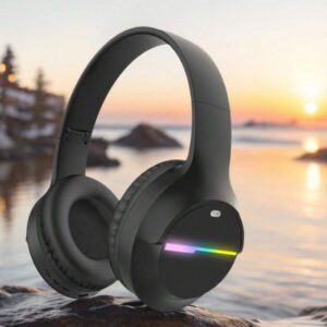 Casque sans fil antibruit, sur-oreille, design rétractable et pliable, convient pour smartphone, cadeau pour le Nouvel An et la Saint-Valentin, USB-C, stéréo Hi-Fi avec basses, appels mains libres clairs