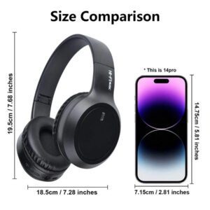 Casque sans fil antibruit, sur-oreille, design rétractable et pliable, convient pour smartphone, cadeau pour le Nouvel An et la Saint-Valentin, USB-C, stéréo Hi-Fi avec basses, appels mains libres clairs