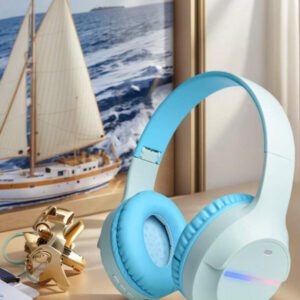 Casque sans fil antibruit, sur-oreille, design rétractable et pliable, convient pour smartphone, cadeau pour le Nouvel An et la Saint-Valentin, USB-C, stéréo Hi-Fi avec basses, appels mains libres clairs