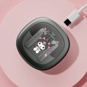 Sanrio Écouteurs Bluetooth SAANRIO KUROMI BL51, intra-auriculaires, son stéréo surround HIFI de haute qualité, microphone HD 5,3, réduction intelligente du bruit, musique et jeux, faible latence, longue durée de vie de la batterie, port confortable avec réduction passive du bruit, écouteurs sans fil