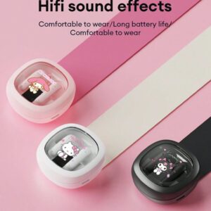 Sanrio Écouteurs Bluetooth SAANRIO KUROMI BL51, intra-auriculaires, son stéréo surround HIFI de haute qualité, microphone HD 5,3, réduction intelligente du bruit, musique et jeux, faible latence, longue durée de vie de la batterie, port confortable avec réduction passive du bruit, écouteurs sans fil