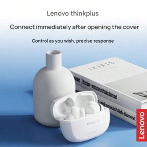 Lenovo LP56 Écouteurs sans fil | Écouteurs sans fil Pro | Double pilote + audio Hi-Fi | Capteur à effet Hall Appariement automatique | Commande tactile | Synchronisation multi-appareils