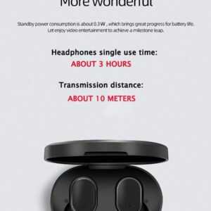 Écouteurs sans fil, style affaires noir, écouteurs sans fil intra-auriculaires avec boîtier de charge, sans câble, micro capacitif, annulation du bruit, contrôle du volume, pour utilisation téléphonique. Mini écouteurs de musique sans fil