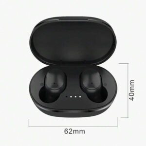 Écouteurs sans fil, style affaires noir, écouteurs sans fil intra-auriculaires avec boîtier de charge, sans câble, micro capacitif, annulation du bruit, contrôle du volume, pour utilisation téléphonique. Mini écouteurs de musique sans fil