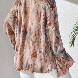 SHEIN LUNE Blouse à manches évasées avec imprimé floral aléatoire pour femme, chemise pour femme au printemps et en automne, hauts à manches longues