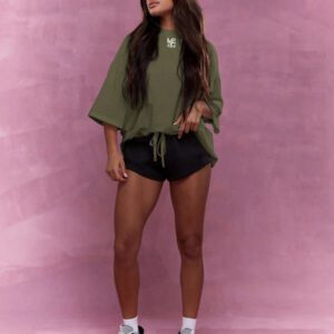 MISSGUIDED T-shirt surdimensionné à col rond et logo brodé