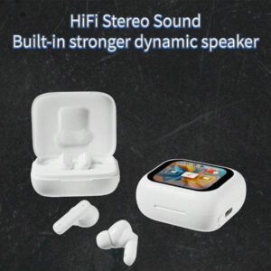 Version améliorée 2024 Écouteurs Bluetooth sans fil avec écran tactile, double microphones, longue durée de vie de la batterie, faible latence et annulation active du bruit (ANC), convient pour le bureau, les entraînements, les études et les cadeaux