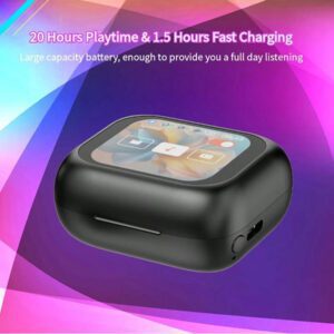 Version améliorée 2024 Écouteurs Bluetooth sans fil avec écran tactile, double microphones, longue durée de vie de la batterie, faible latence et annulation active du bruit (ANC), convient pour le bureau, les entraînements, les études et les cadeaux