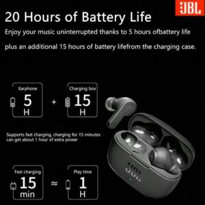 JBL Écouteurs intra-auriculaires sans fil JBL Wave 200TWS d'origine, son grave profond JBL, Bluetooth 5.0 W200TWS, écouteurs sans fil TWS véritables JBL pour le sport