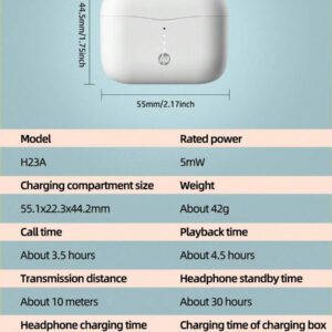 HP Écouteurs sans fil avec qualité sonore premium, écouteurs avec jumelage automatique 5.3, jusqu'à 30 heures de temps de jeu, léger avec micro compatible avec Android, casque de jeu et haut-parleur avec micro, cadeau de vacances, cadeau de la Saint-Valentin