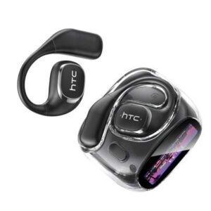 HTC Casque de traduction sans fil HTC NE11 AI prenant en charge la traduction de 134 langues, écran tactile HD, confortable à porter, stable sans tomber, amélioration de la basse panoramique, autonomie de 30 heures, puce sans fil améliorée 6.0