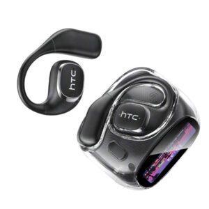 HTC Casque de traduction sans fil HTC NE11 AI prenant en charge la traduction de 134 langues, écran tactile HD, confortable à porter, stable sans tomber, amélioration de la basse panoramique, autonomie de 30 heures, puce sans fil améliorée 6.0