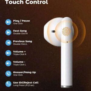 Écouteurs sans fil, casque sans fil, casque, écouteurs intra-auriculaires, casque Bluetooth sans fil, réduction de bruit stéréo, Bluetooth 5.30, musique HD, longue durée de vie de la batterie