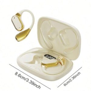 Écouteurs sans fil, écouteurs sans fil Bluetooth 5.4, sans fil pour la course, avec microphone anti-bruit ENC, casque circum-aural à graves 3D profonds, écouteurs de sport avec crochets d'oreille, compatible avec iOS/Android