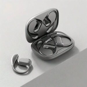 Écouteurs sans fil, écouteurs sans fil Bluetooth 5.4, sans fil pour la course, avec microphone anti-bruit ENC, casque circum-aural à graves 3D profonds, écouteurs de sport avec crochets d'oreille, compatible avec iOS/Android