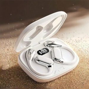 Écouteurs sans fil, écouteurs sans fil Bluetooth 5.4, sans fil pour la course, avec microphone anti-bruit ENC, casque circum-aural à graves 3D profonds, écouteurs de sport avec crochets d'oreille, compatible avec iOS/Android