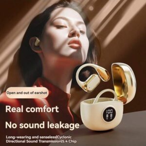 Écouteurs sans fil, écouteurs sans fil Bluetooth 5.4, sans fil pour la course, avec microphone anti-bruit ENC, casque circum-aural à graves 3D profonds, écouteurs de sport avec crochets d'oreille, compatible avec iOS/Android