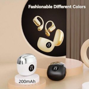 Écouteurs sans fil, écouteurs sans fil Bluetooth 5.4, sans fil pour la course, avec microphone anti-bruit ENC, casque circum-aural à graves 3D profonds, écouteurs de sport avec crochets d'oreille, compatible avec iOS/Android